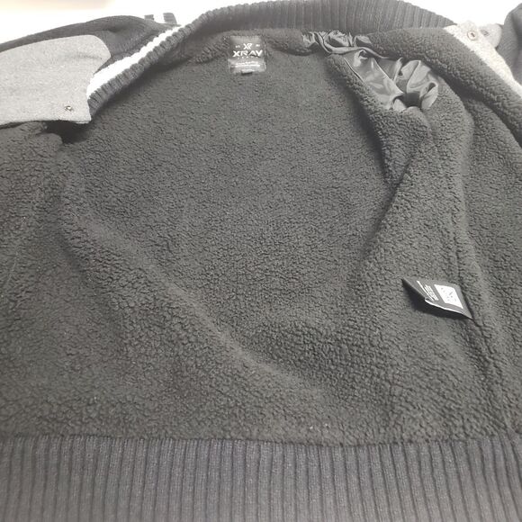 XRAY Jeans Varsity Jacket Mens Snap Button Up Fleece Colorblock Small Old School - Picture 8 of 15